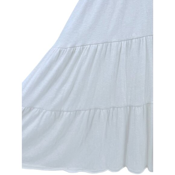 RARE Free People Beach Cream White Casual Boho Tiered Ruffle Hem Maxi Tank Dress - Picture 6 of 15